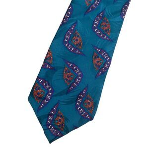 T.K.S. for Nordstrom Imported Silk Handmade Tie Blue Paisley Pattern